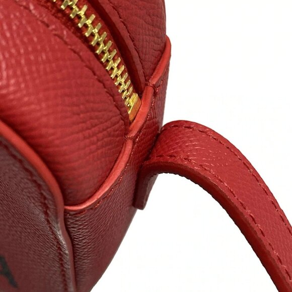 Auth BALENCIAGA Vir Camera XS 558171 Red Black Leather Shoulder Bag - Picture 9 of 16